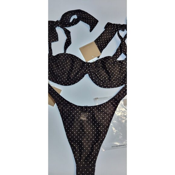 SAME LOS ANGELES 2 PC BIKINY WOMENS The Lady Bra Polka Dot Bottom High Weist L - Picture 5 of 10